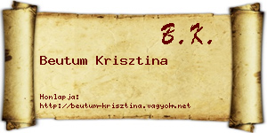 Beutum Krisztina névjegykártya